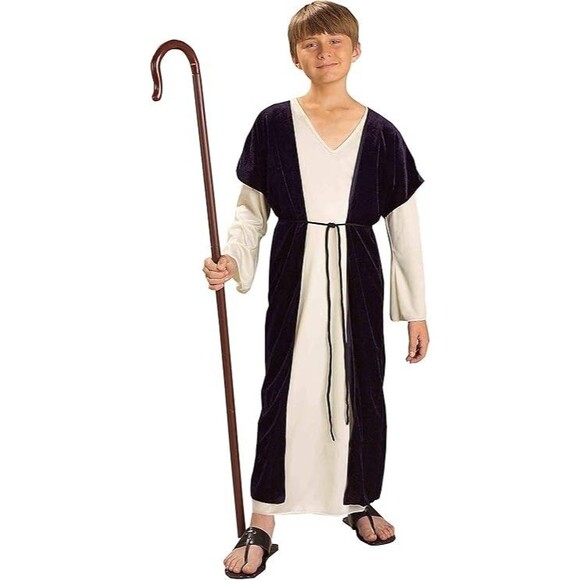 Forum Shepherd Costume Medium, Boys Biblical Christmas Pageant School Play New - Picture 7 of 8